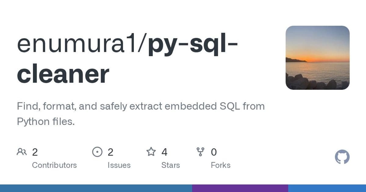 py-sql-cleaner: New Tool Extracts and Formats SQL Embedded in Python Code