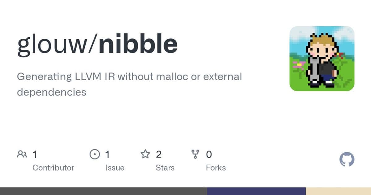 Nibble: A Minimalist Compiler Generating LLVM IR Without External Dependencies