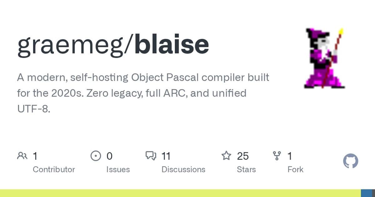 Blaise: A Self-Hosting, Modern Object Pascal Compiler Strips Legacy to Focus on Memory Safety and Developer Productivity
