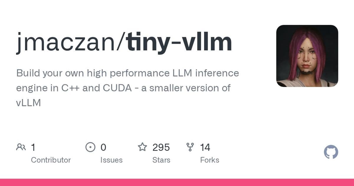 tiny-vllm: Educational Implementation of High-Performance LLM Inference in C++ and CUDA