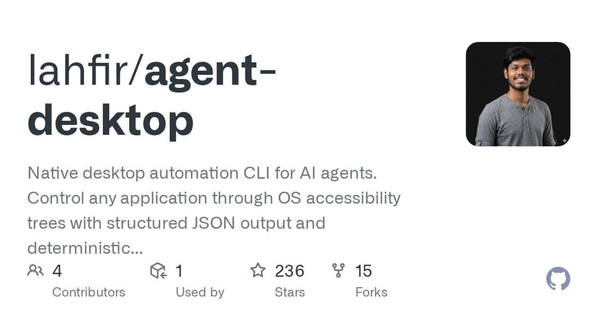 agent-desktop: Rust-Based CLI Bridges AI Agents with Desktop Automation Through Accessibility APIs