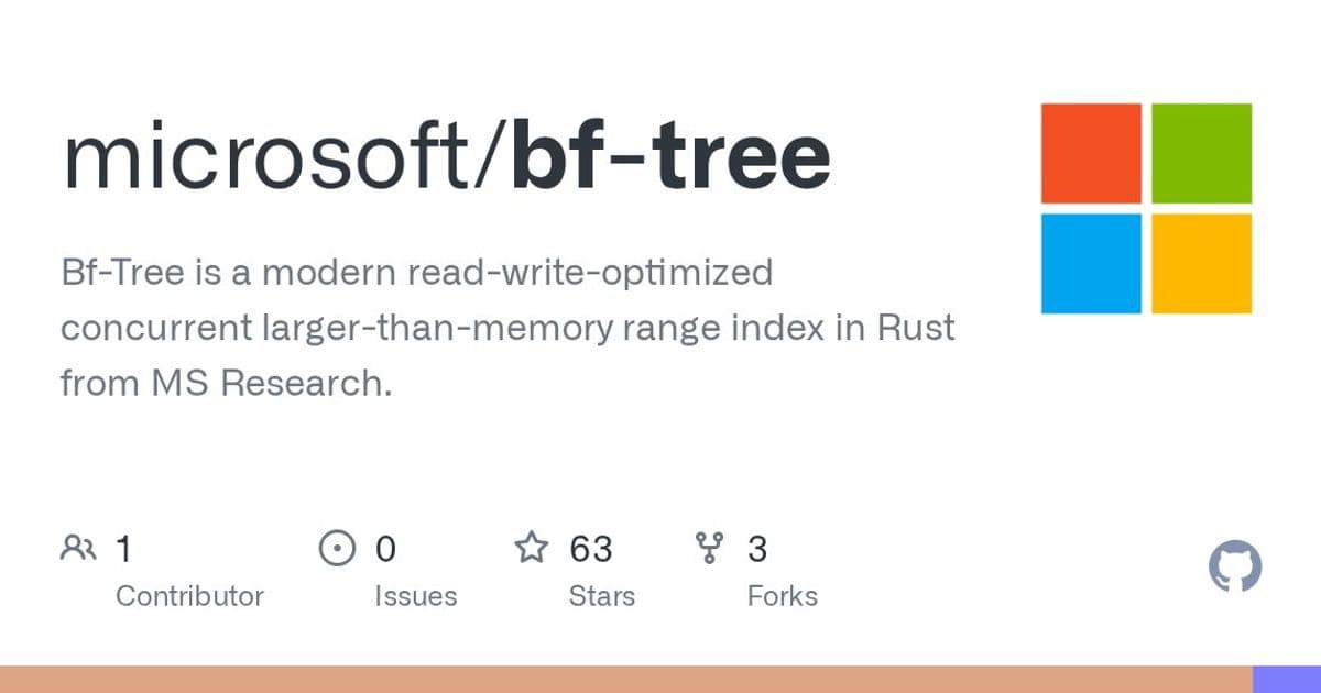 Microsoft Research Unveils Bf-Tree: A Concurrent Range Index for Larger-Than-Memory Datasets