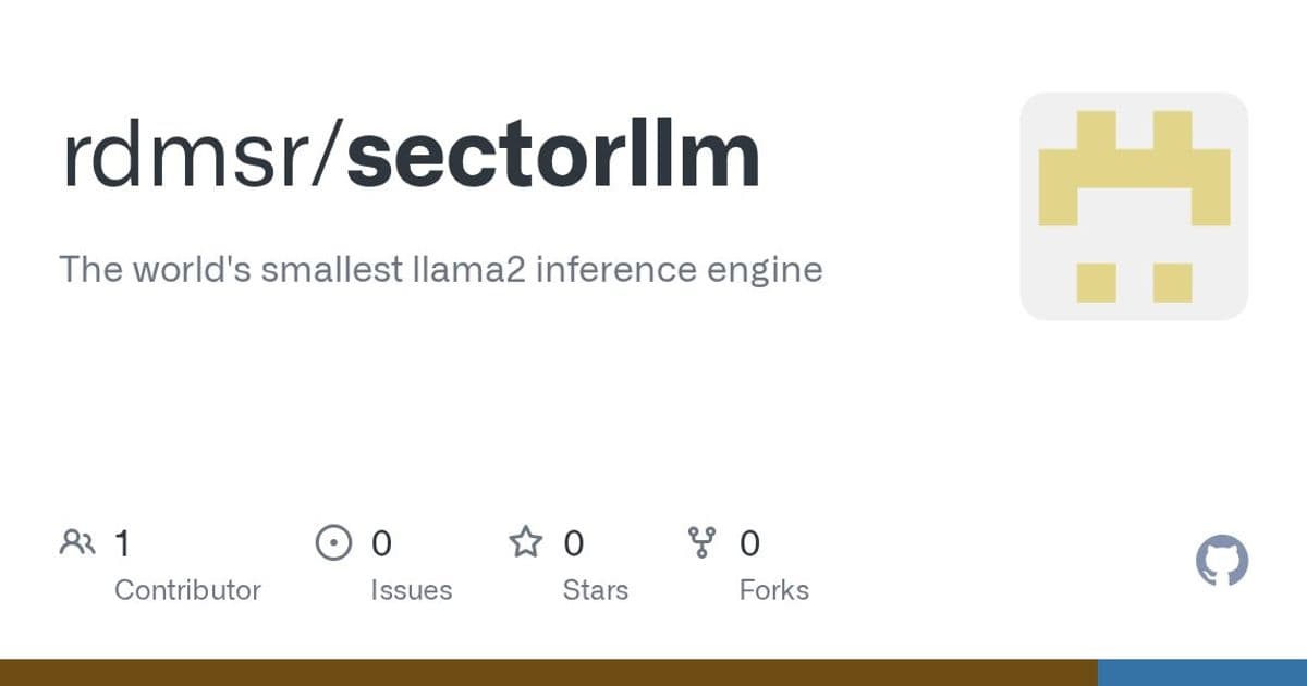 sectorllm: Pushing the Boundaries of Minimalist AI with a 1369-Byte Llama2 Engine