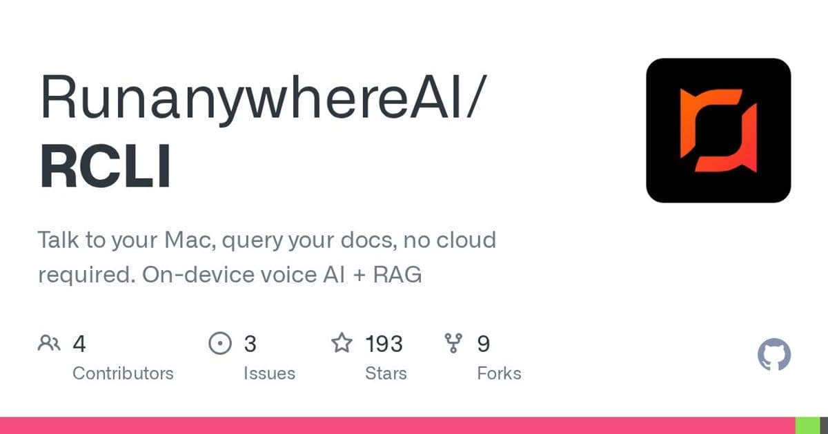 RCLI: Privacy-First On-Device Voice AI Challenges Cloud Dominance
