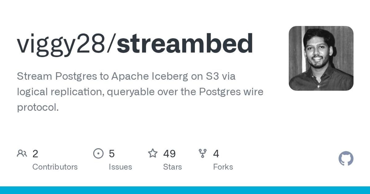 Streambed Brings Postgres CDC Directly to Iceberg on S3 – A Minimalist Path to Analytical Queries