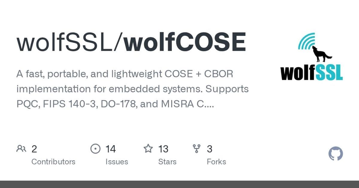 wolfCOSE brings full COSE support to tiny embedded devices – a realistic look