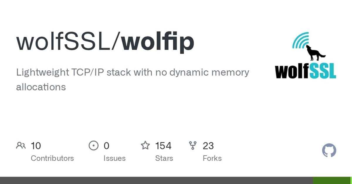 wolfIP: A Zero-Allocation TCP/IP Stack for Embedded Systems