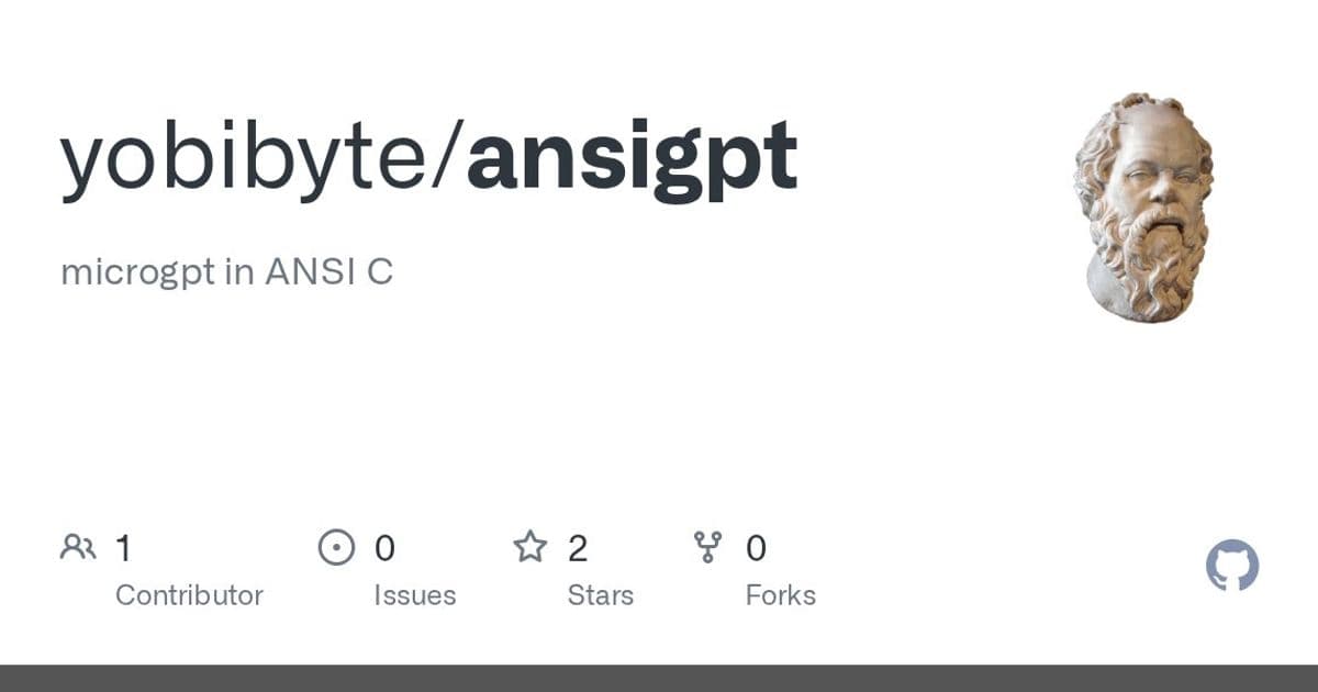 MicroGPT in ANSI C: A Minimalist Language Model Implementation
