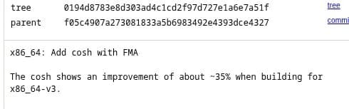 GNU C Library Lands x86_64 FMA'ed cosh For A ~35% Improvement