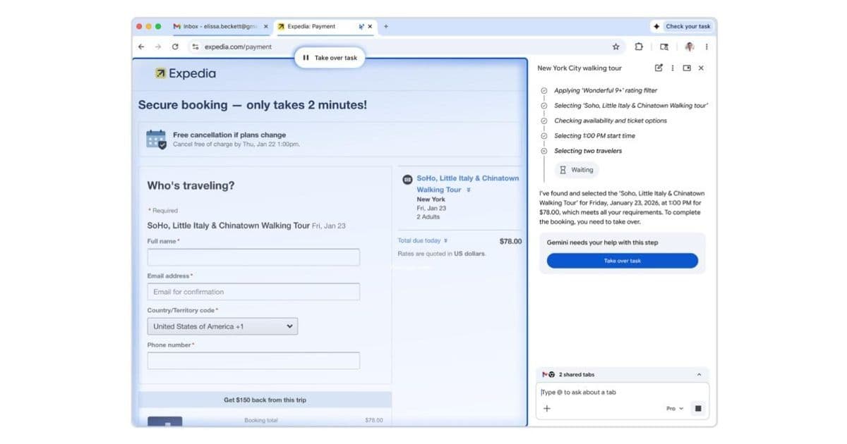 Google Chrome rolling out Gemini 'auto browse' to AI Pro