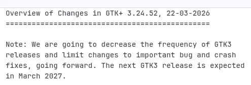 GTK3 Toolkit Transitioning to Annual Releases as Focus Shifts to GTK4