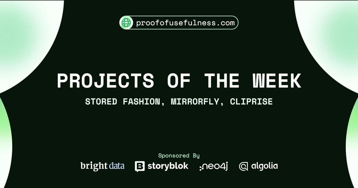 HackerNoon Projects of the Week: Stored Fashion, MirrorFly & Cliprise