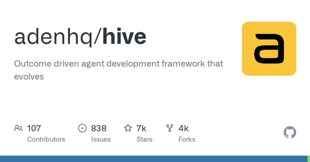 AdenHQ Open-Sources Hive Framework for Building Self-Improving AI Agents