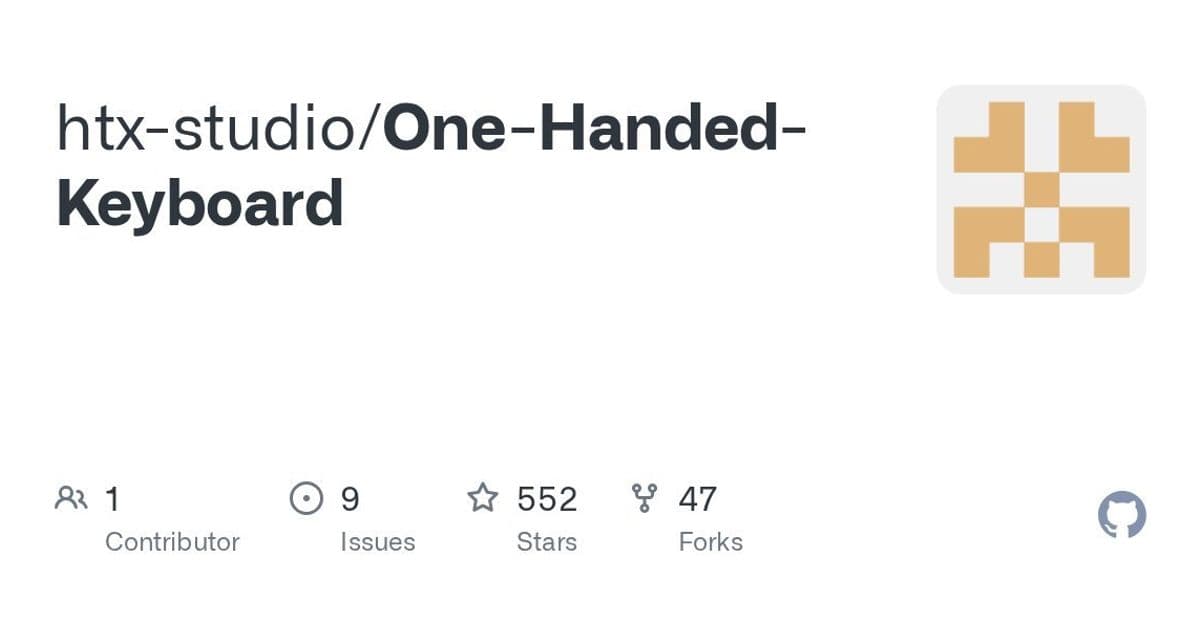 HTX Studio Open-Sources Custom One-Handed Keyboard with Integrated Trackball