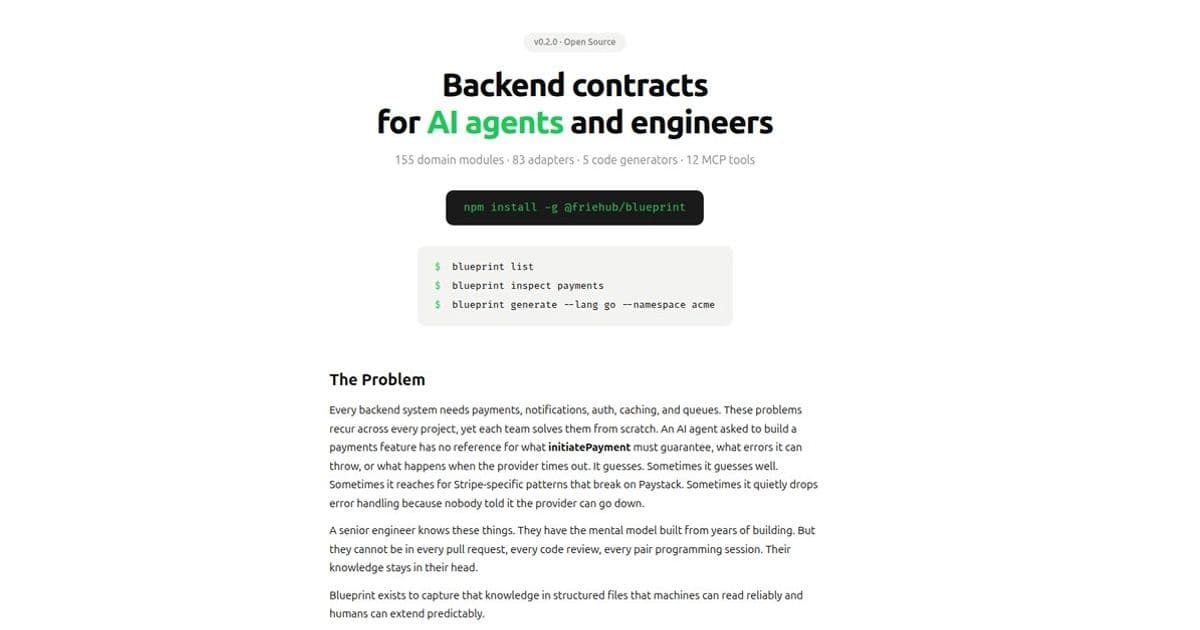 Blueprint Turns Backend Interfaces Into Enforced Contracts