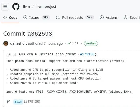 AMD Zen 6 Compiler Support Lands Early in LLVM/Clang