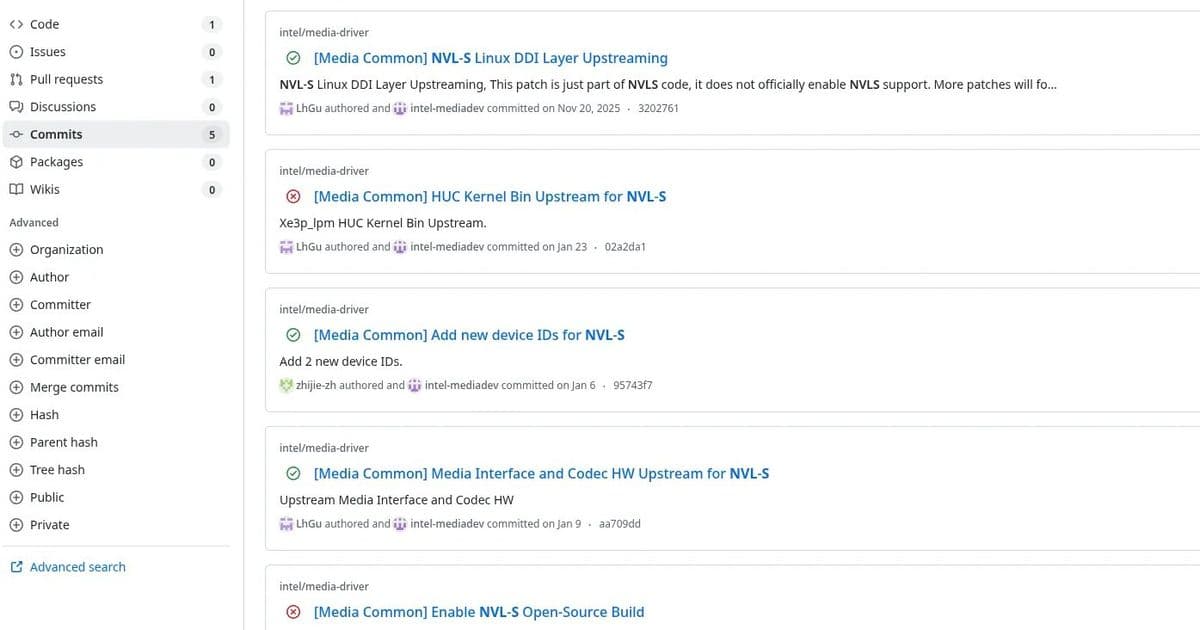 Intel Media Driver Update Brings Nova Lake S Support, AV1 Improvements
