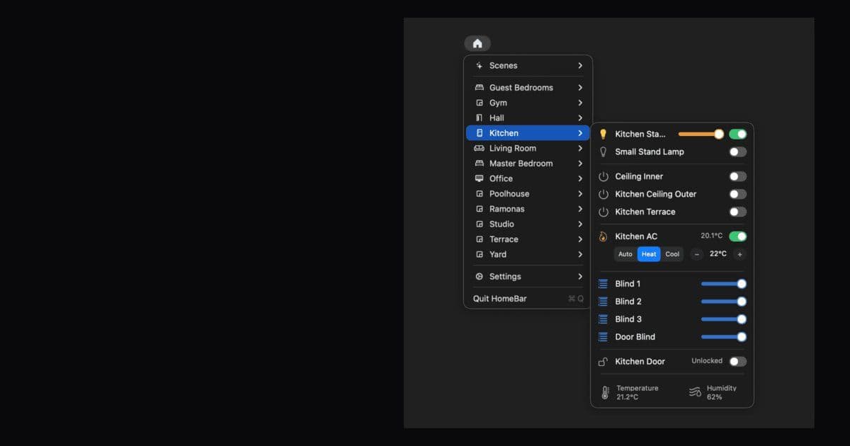 Itsyhome Brings HomeKit Control to Your Mac Menu Bar