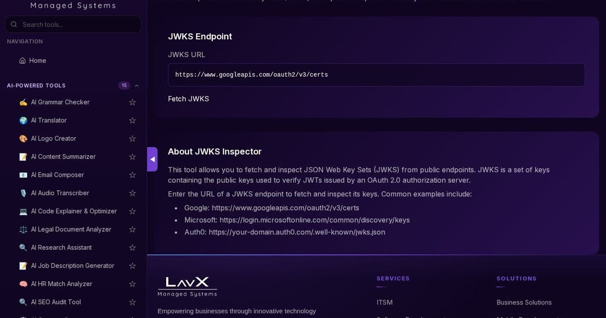 JWKS Inspector: Unlock Secure Token Verification with LavX