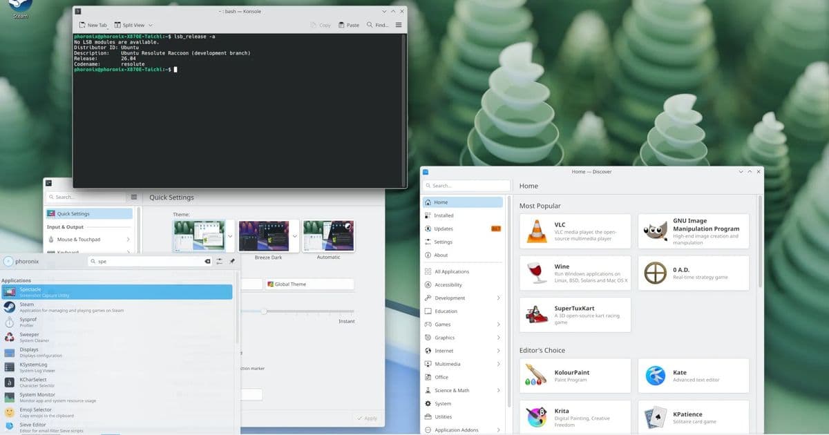 KDE Plasma 6.6 Delivers An Impressive Edge For Radeon Graphics Over GNOME 50 On Ubuntu 26.04