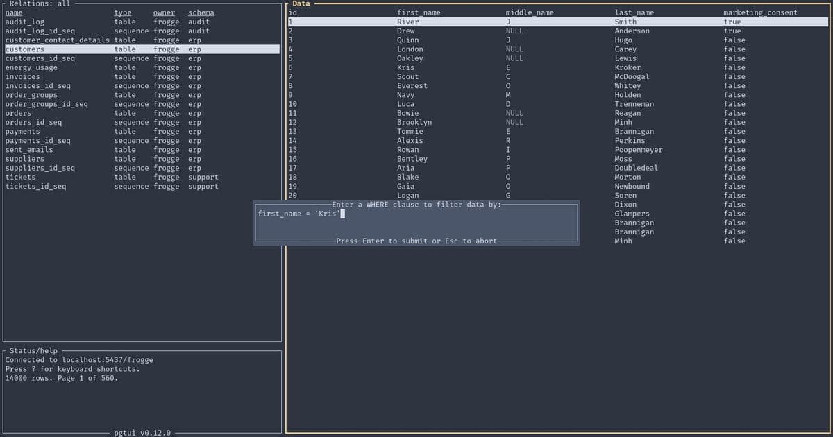 pgtui: A Terminal TUI Client That Bridges the Gap Between Text Editors and Postgres Databases