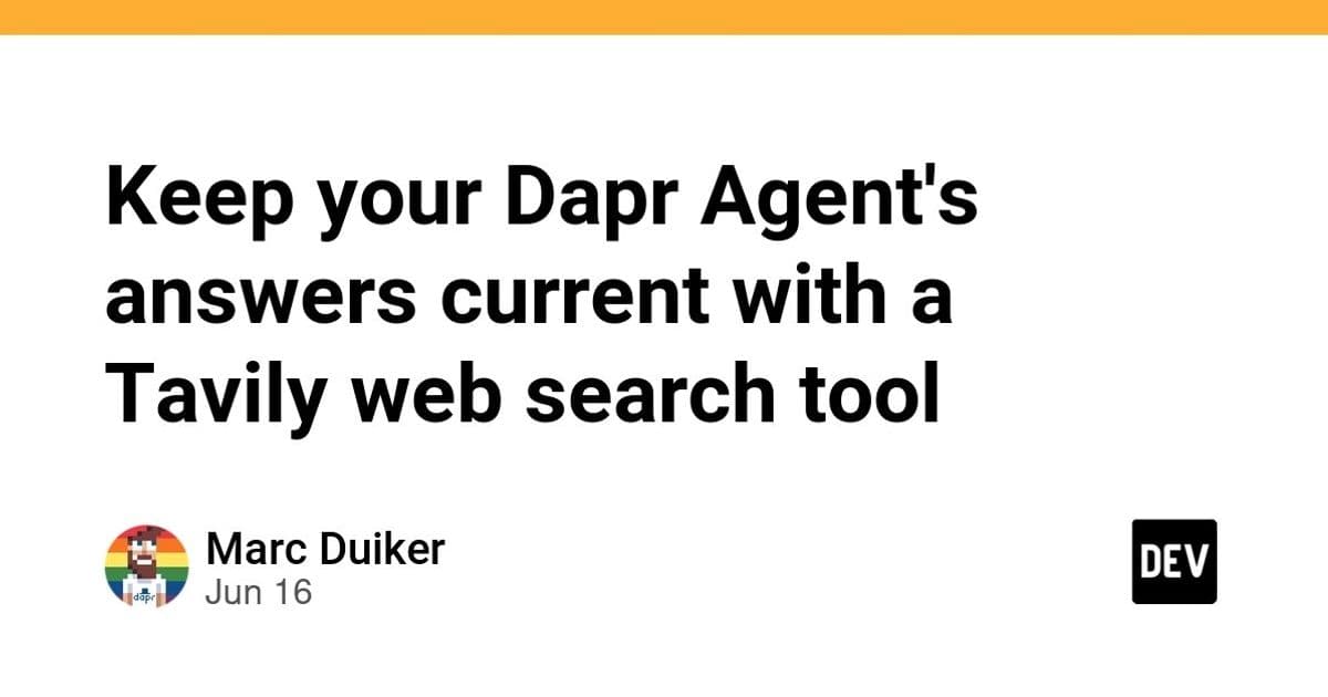 Build Dapr agents that search the web with Tavily