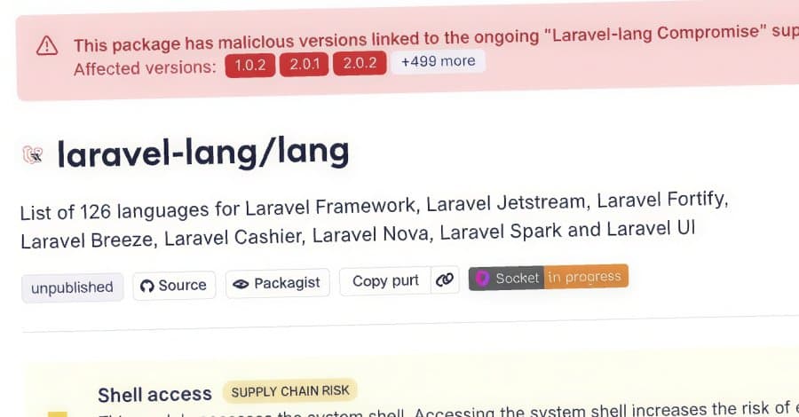 Laravel‑Lang PHP Packages Compromised to Deliver Cross‑Platform Credential Stealer