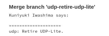 Linux 7.1 To Retire UDP-Lite - Allows For Better Performance With Cleansed Code