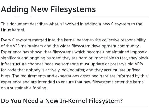 Linux tightens rules for new file systems