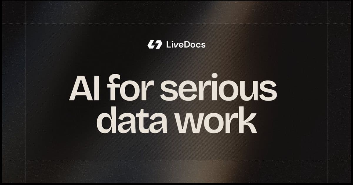 Livedocs: AI-Powered Data Analysis That Turns Questions Into Insights in Seconds