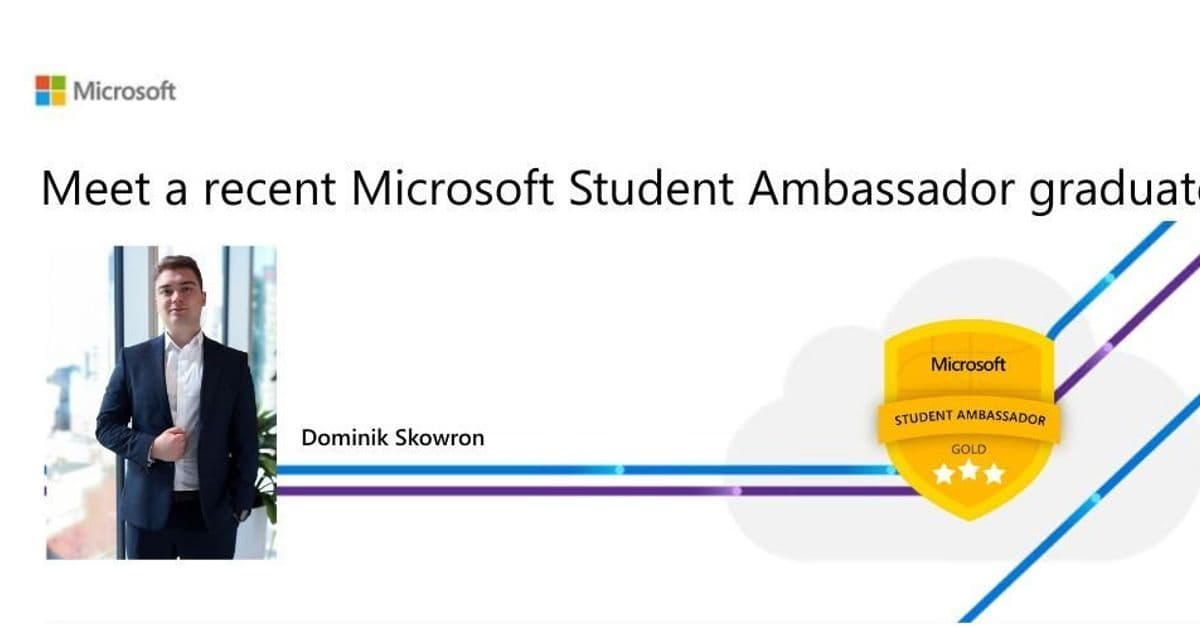 From Student Ambassador to Cloud Leader: Dominik Skowron's Journey to Gold