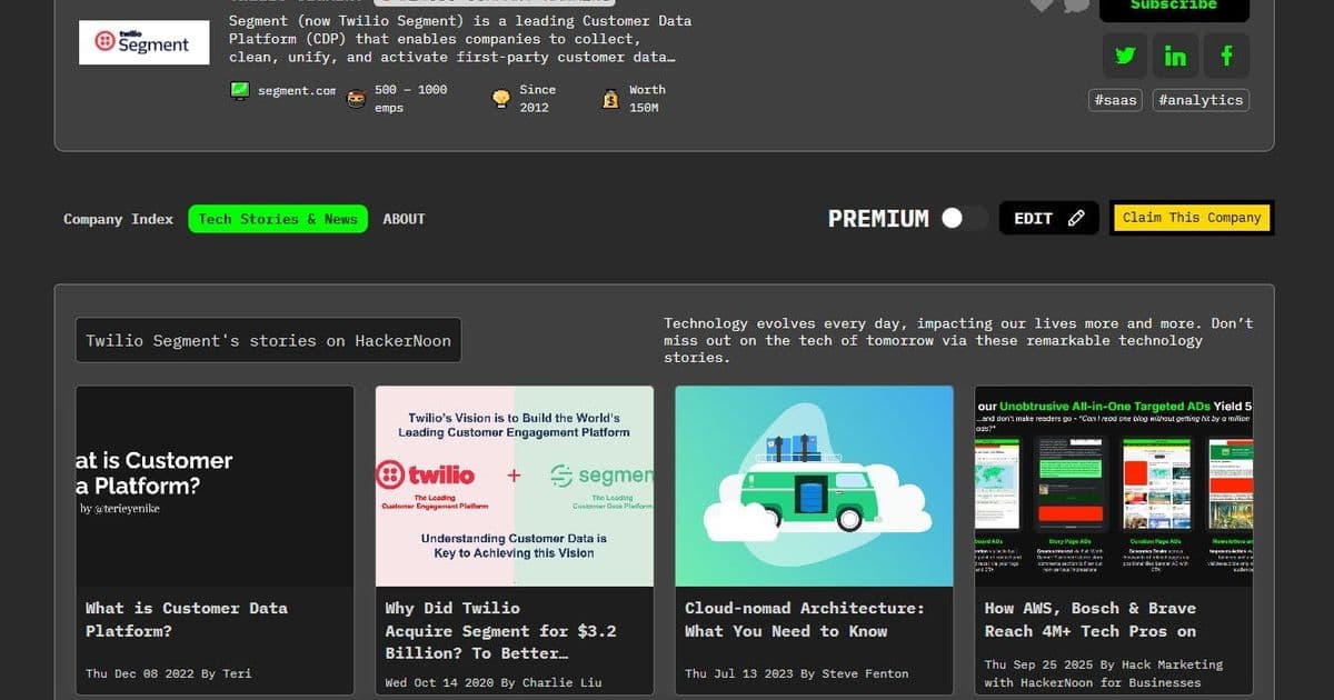 Meet Twilio Segment: HackerNoon Company of the Week