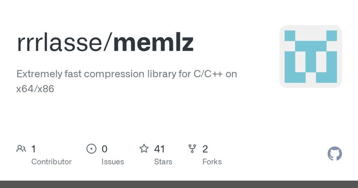 memlz: New Compression Library Achieves memcpy()-Like Speeds for High-Performance Workloads