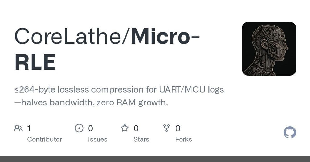Micro-RLE: Sub-300 Byte Compression Unlocks Bandwidth for Resource-Constrained MCUs
