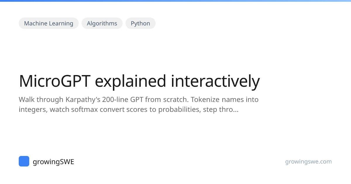 MicroGPT explained interactively | growingSWE