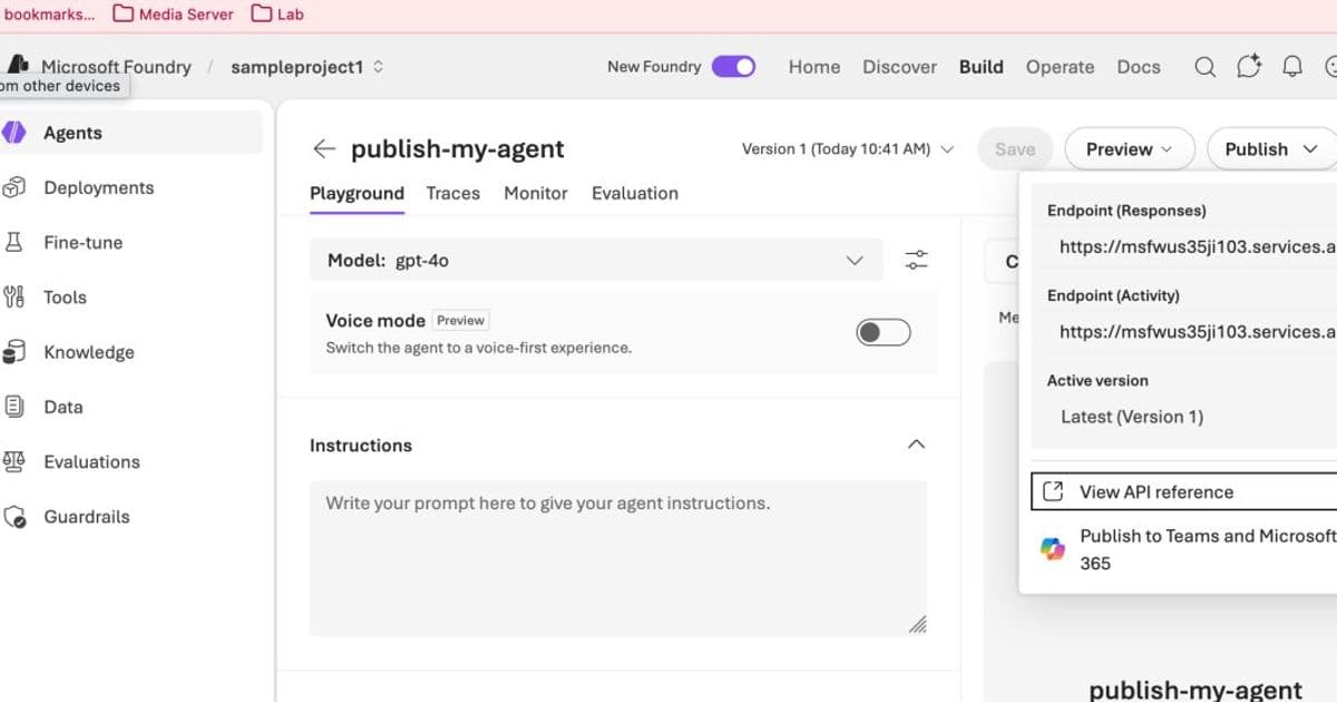 Microsoft Foundry – Publishing Agents to Teams – Deep Dive Part 1