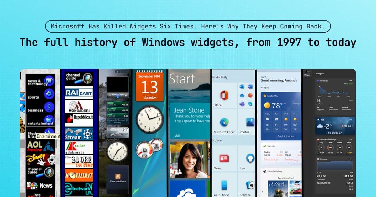 Microsoft Has Killed Widgets Six Times. Here's Why They Keep Coming Back