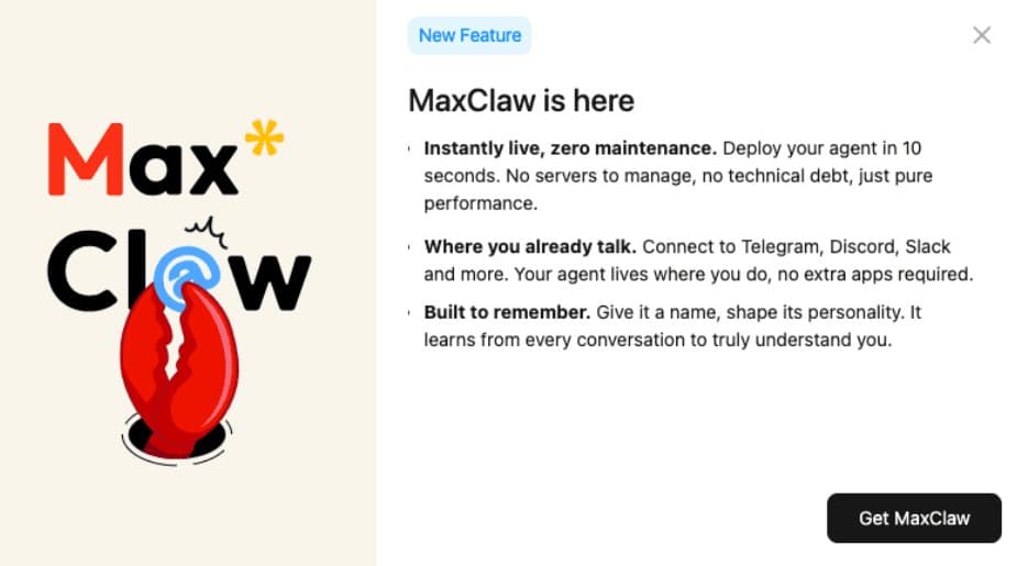 MiniMax Launches MaxClaw With One-Click OpenClaw Deployment