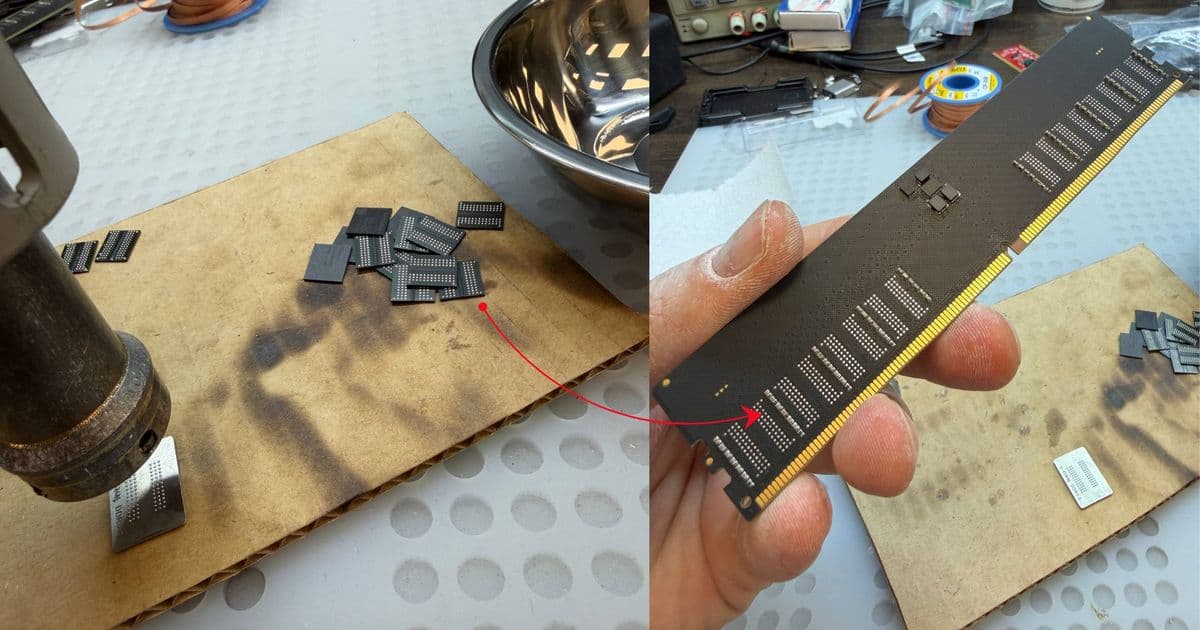 Modder Crafts 32GB DDR5 Desktop DIMMs Using Laptop Memory, Saves $130 with Custom Firmware