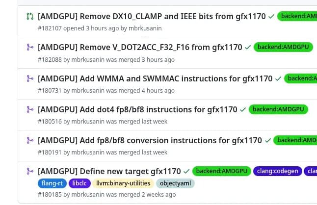 AMD GFX1170 ISA Changes Reveal RDNA 4m Architecture Details