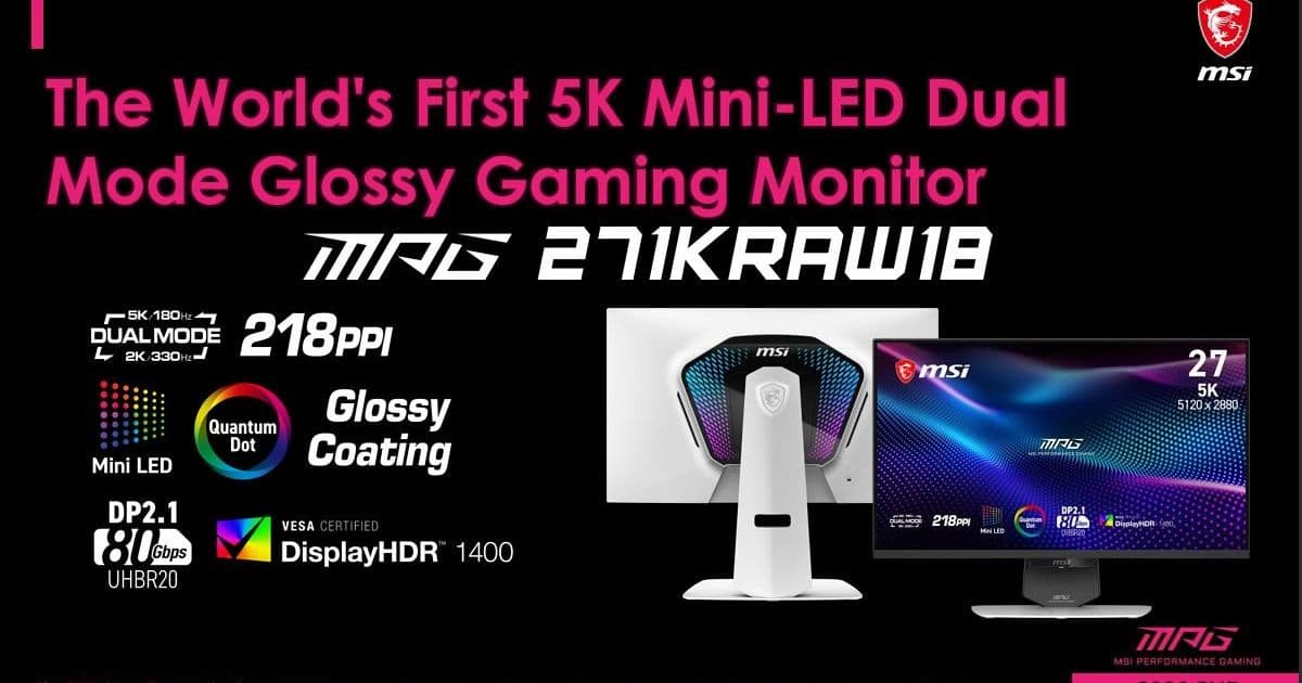 MSI and Gigabyte unveil 27‑inch 5K Mini‑LED monitors with 2,304 dimming zones and 330 Hz 1440p mode