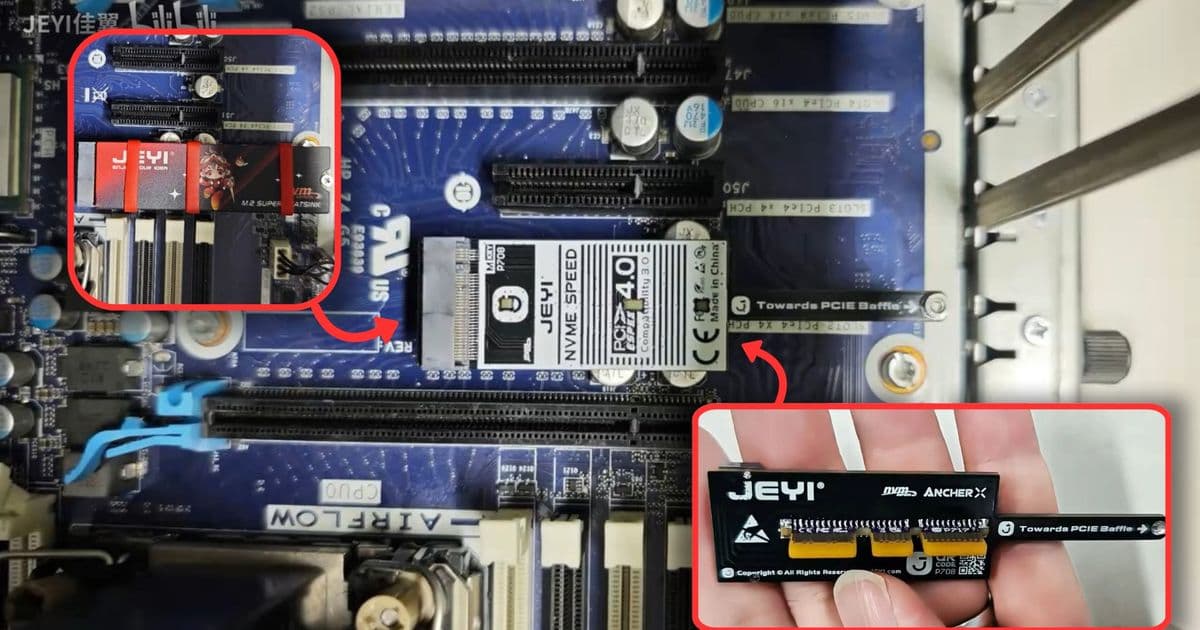 JEYI's ArcherX Adapter Flattens PCIe Storage, Solving GPU Blockage Issues