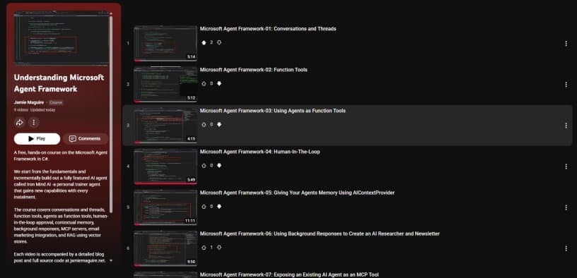 New Free Course: Understanding Microsoft Agent Framework – Jamie Maguire