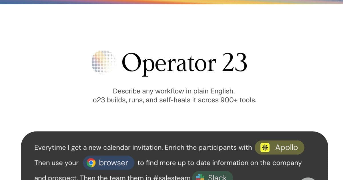 Operator23 Launches AI Agents That Automate Complex Workflows Without Code