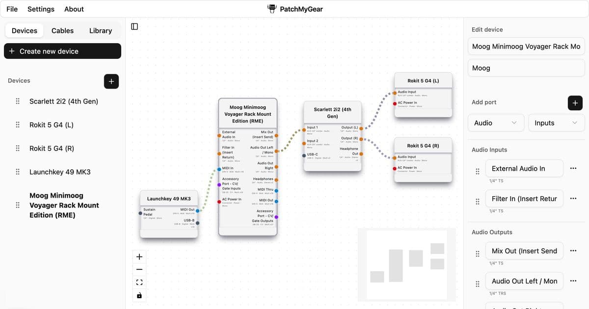 PatchMyGear Digitizes Audio Studio Wiring for Streamlined Signal Flow Management