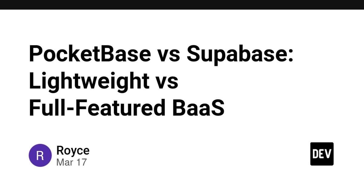 PocketBase vs Supabase: The Architecture Trade-Off That Changes Everything