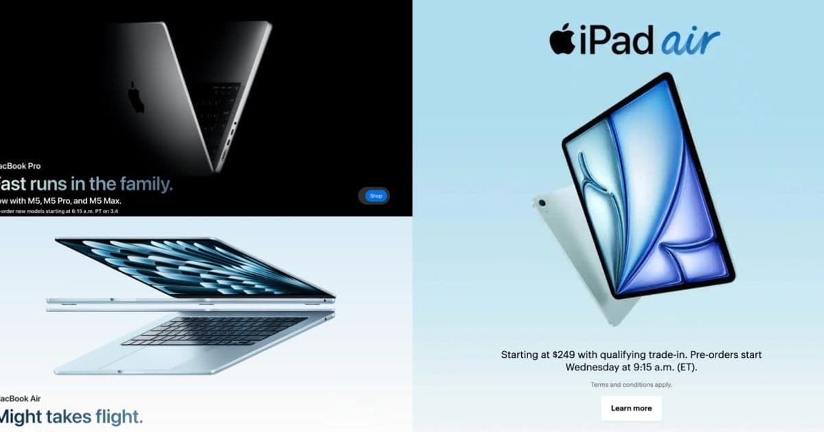 Pre-order deals: M5 MacBook Air, M5 Pro, M4 iPad Air, more