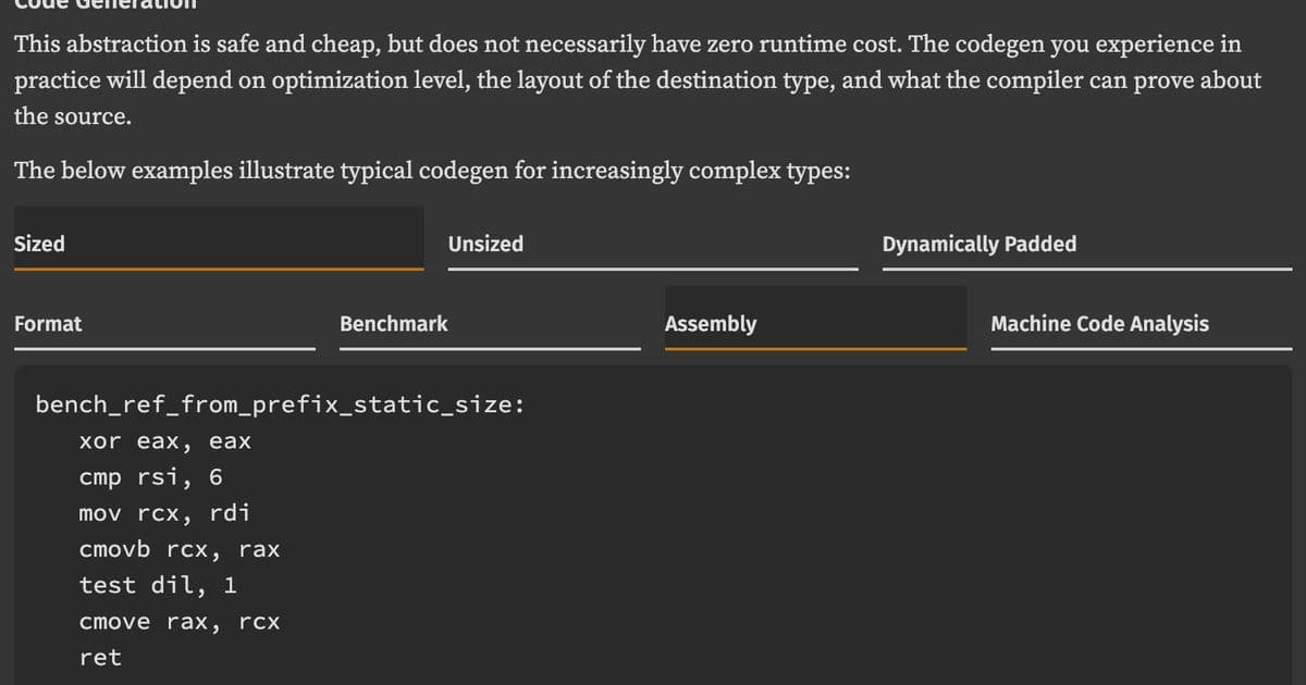 Price-Checking Zerocopy's Zero Cost Abstractions