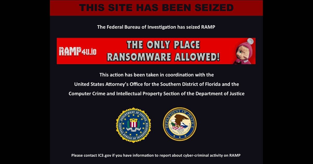 FBI Seizes Notorious RAMP Cybercrime Forum in Major Blow to Ransomware Ecosystem
