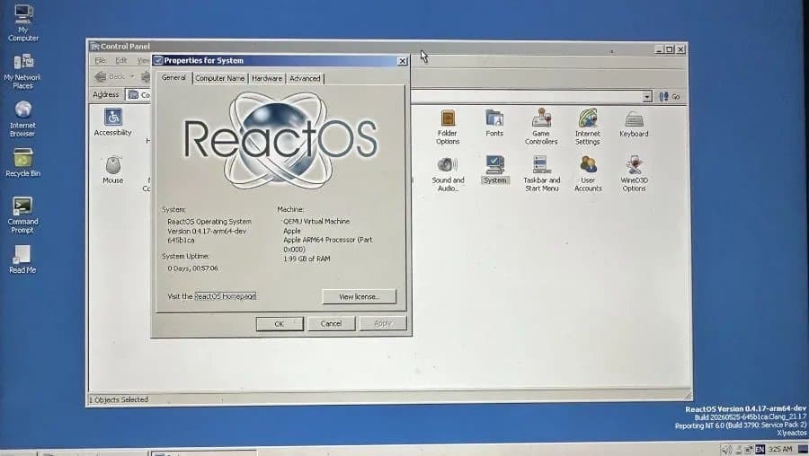 ReactOS Now Running On ARM64 In Experimental Form